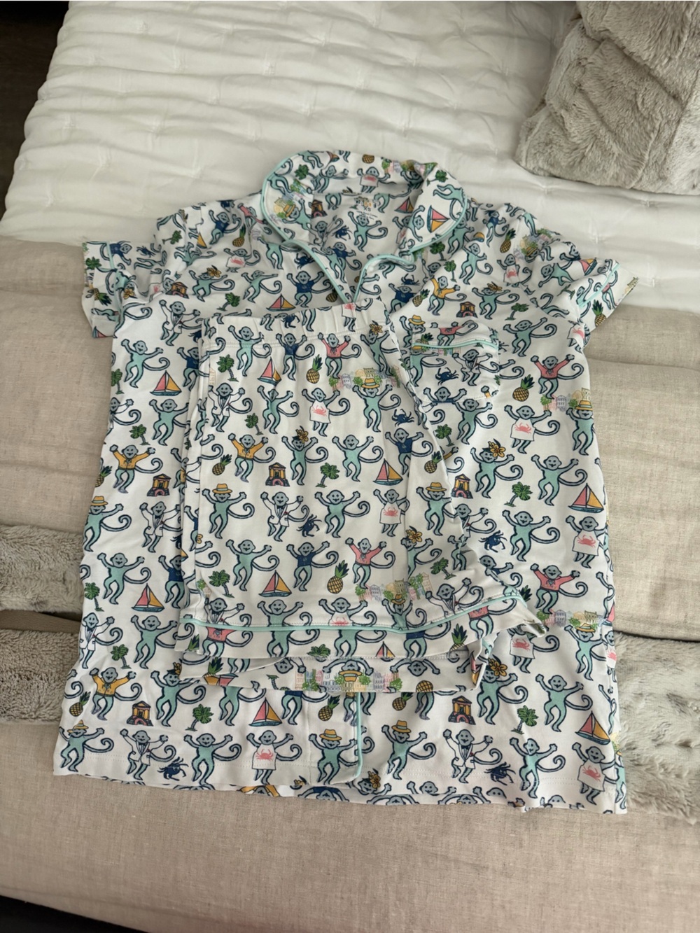 Roller Rabbit Charleston Blue Polo Pajamas - XS